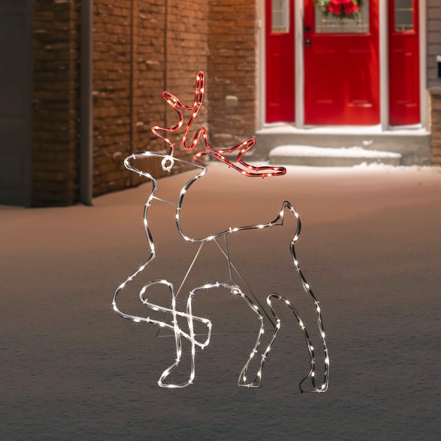 Lighted Standing Reindeer Silhouette Outdoor Christmas Decoration