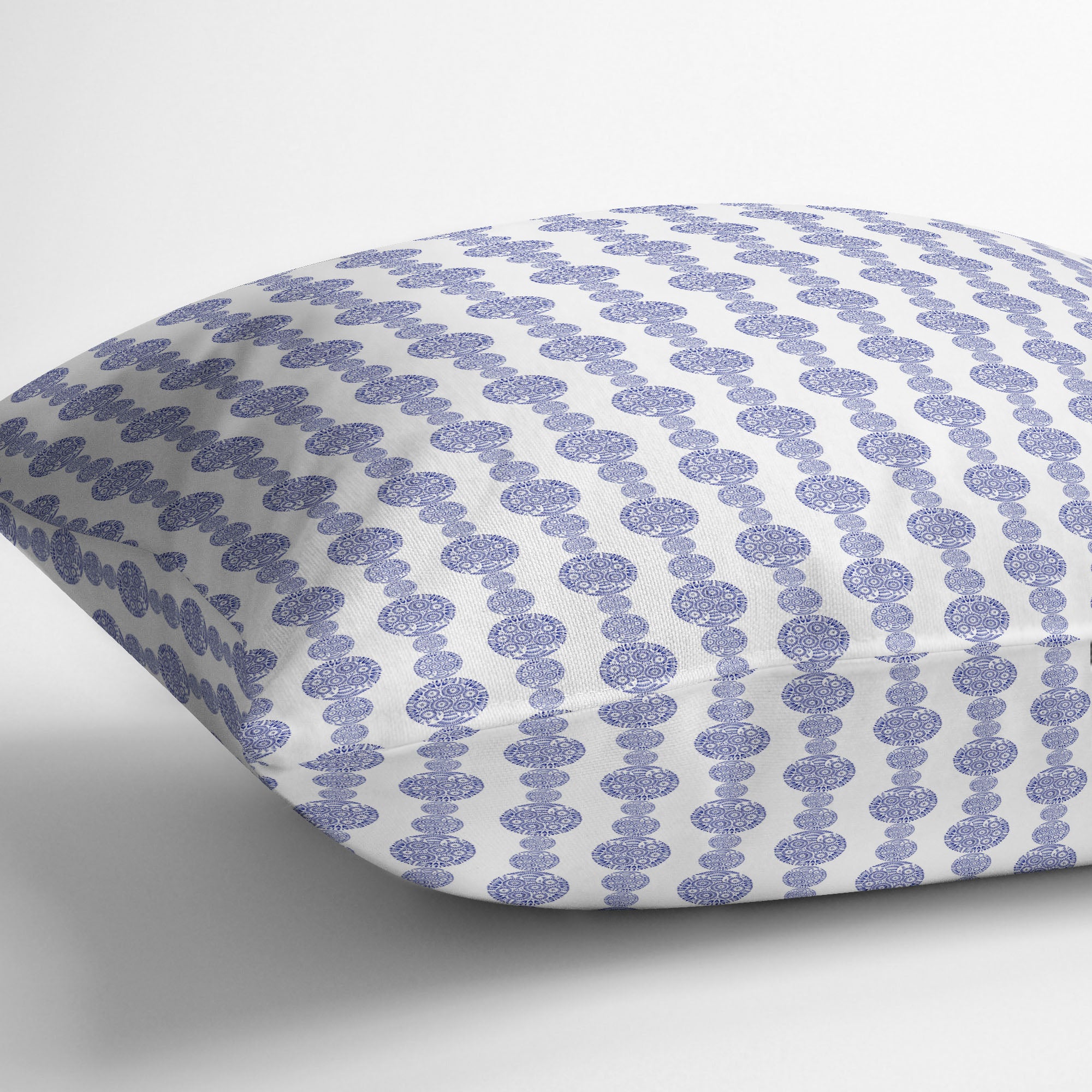 Grace Cobalt Blue On White Outdoor Pillow by Kavka Designs