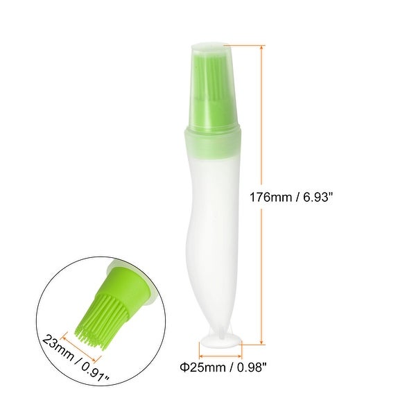 2pcs Silicone Oil Bottle Brush for Grill Barbecue Cooking Baking， Green