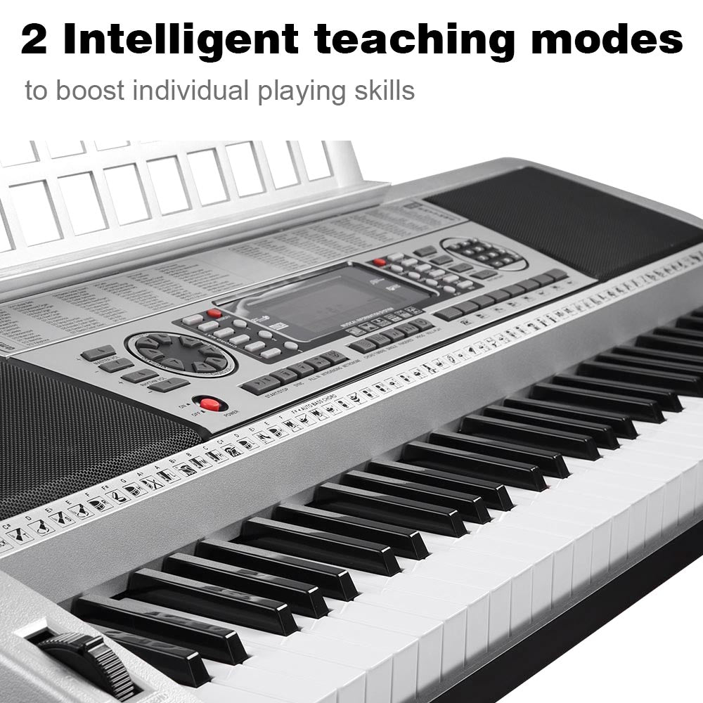 Yescom Music Electronic Keyboard 61 Keys Instrument Silver