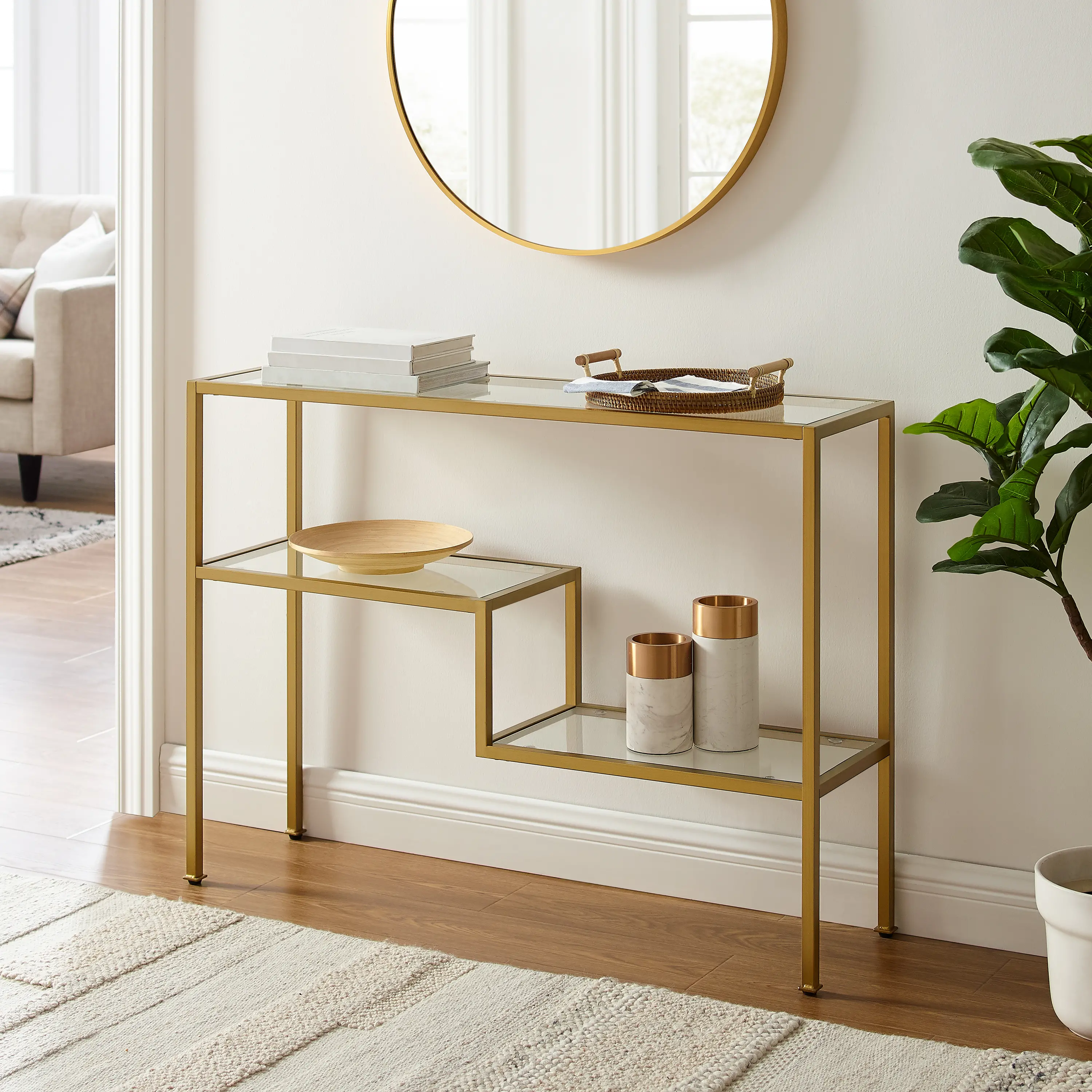 Sloane Gold Metal Console Table