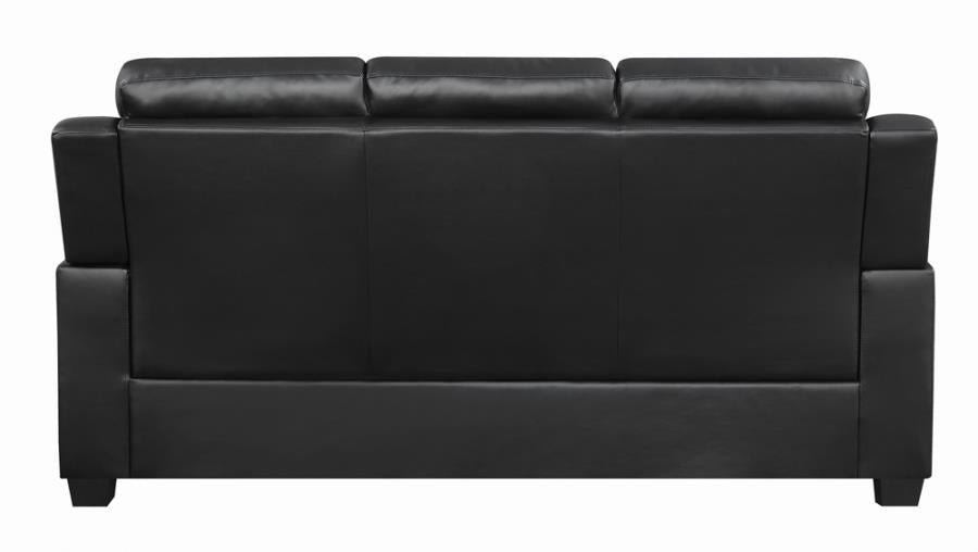 Finley Upholstered Pillow Top Arm Living Room Set Black