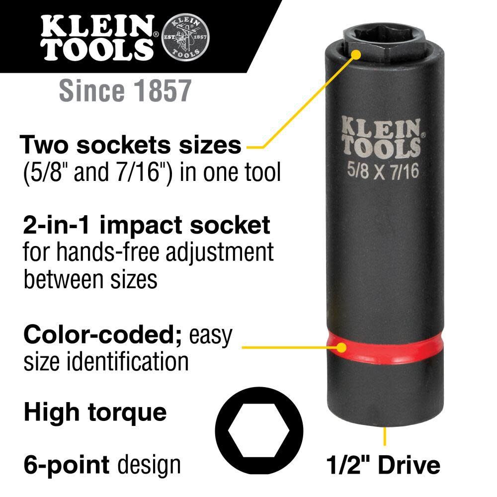 Klein Tools 2-in-1 Socket 5/8