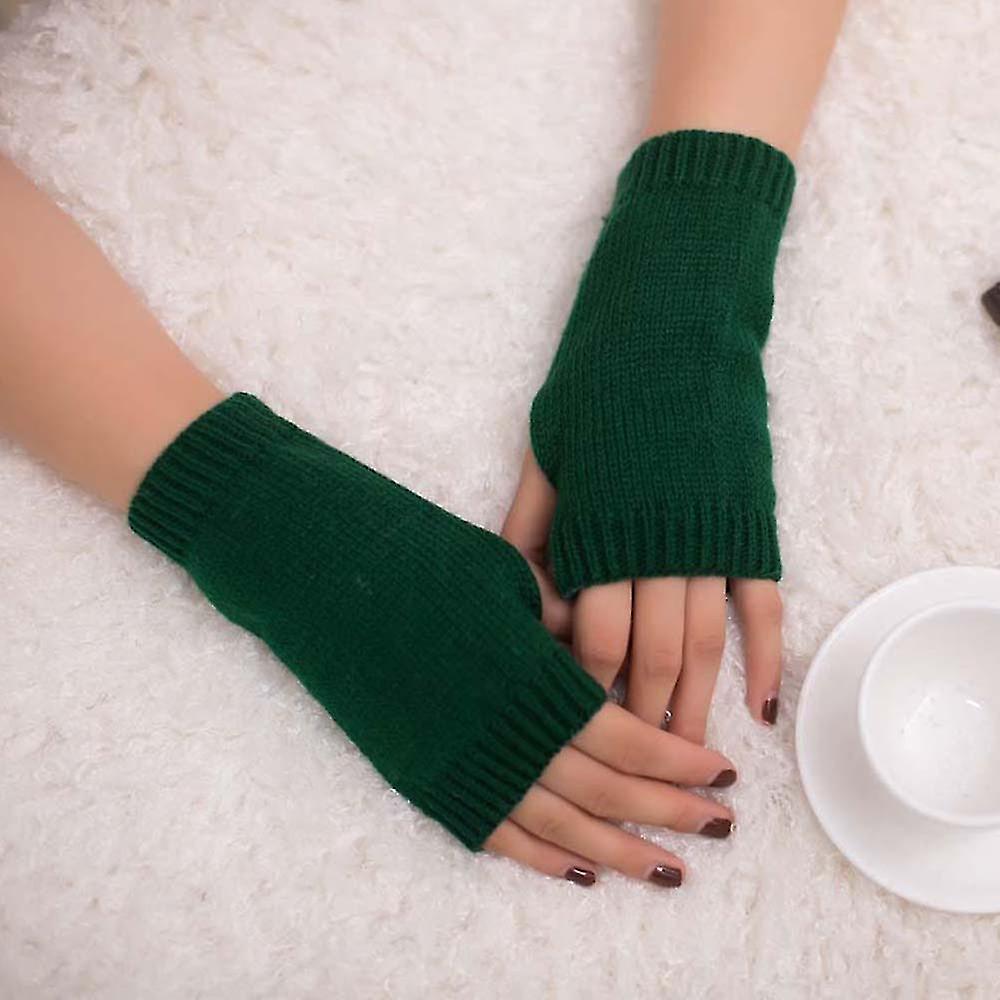 Women Girl Knitted Arm Fingerless Warm Winter Gloves Soft Warm Mitten Ag