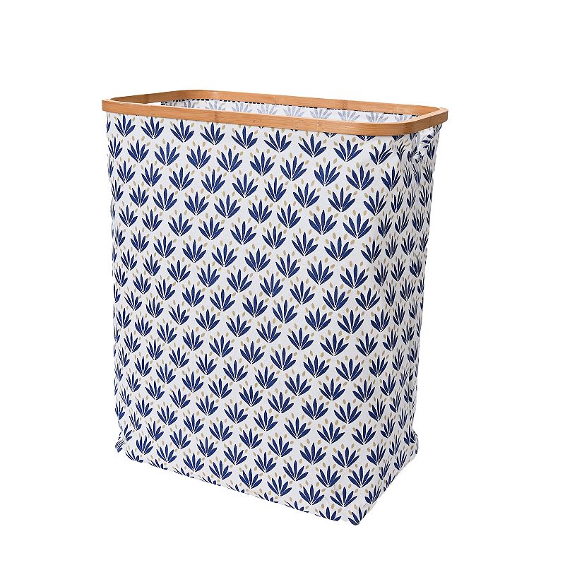 Household Essentials Bamboo Rimmed Rectangle Laundry Hamper