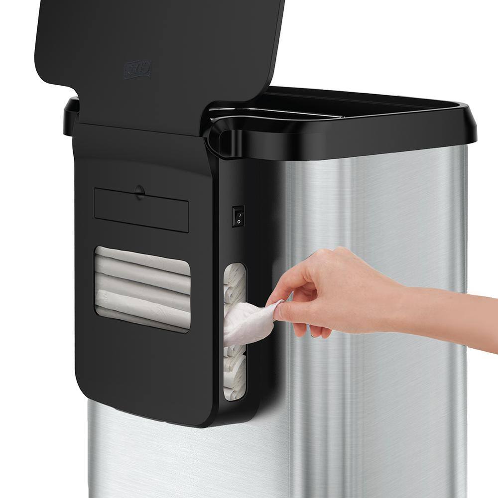 Glad 20 Gal. Stainless Steel with Clorox Odor Protection Touchless Motion Sensor Trash Can GLD-74514