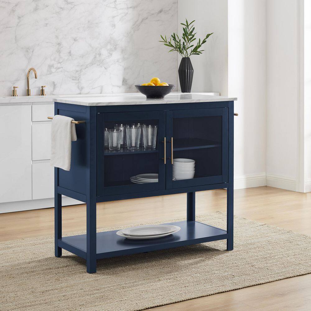 CROSLEY FURNITURE Katrina Navy Kitchen Island CF3042WM-NV