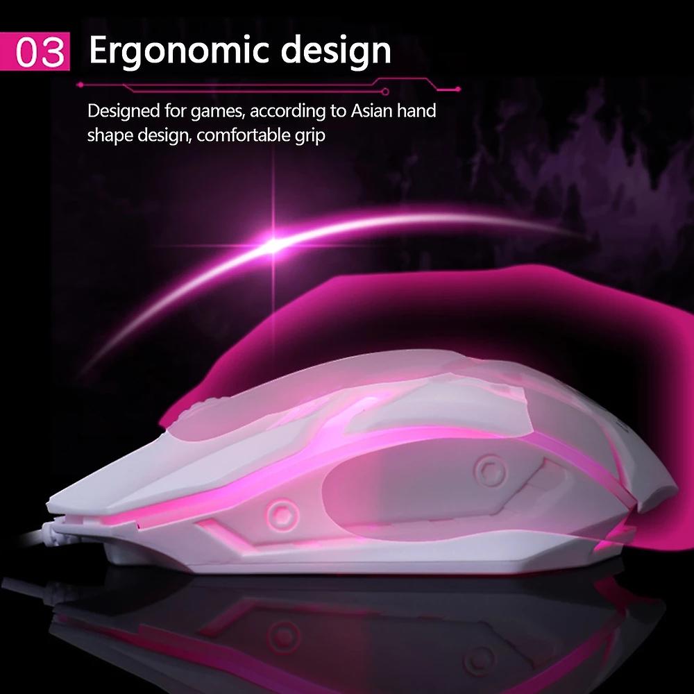 Born Pretty Limei S1 E-sports Led Luminous Backlit Wired Mouse Usb Wired For Desktop Laptop Mute Office Computer Gaming Mouse