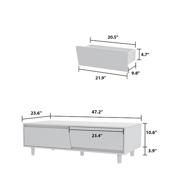 Contemporary Coffee Table with No-Handle Design Hallway Table Console