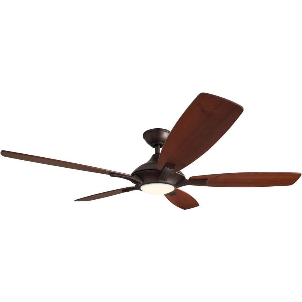 Home Decorators Collection Petersford 52 in Integrated LED Indoor Oil Rubbed Bronze Ceiling Fan with Light Kit and Remote Control