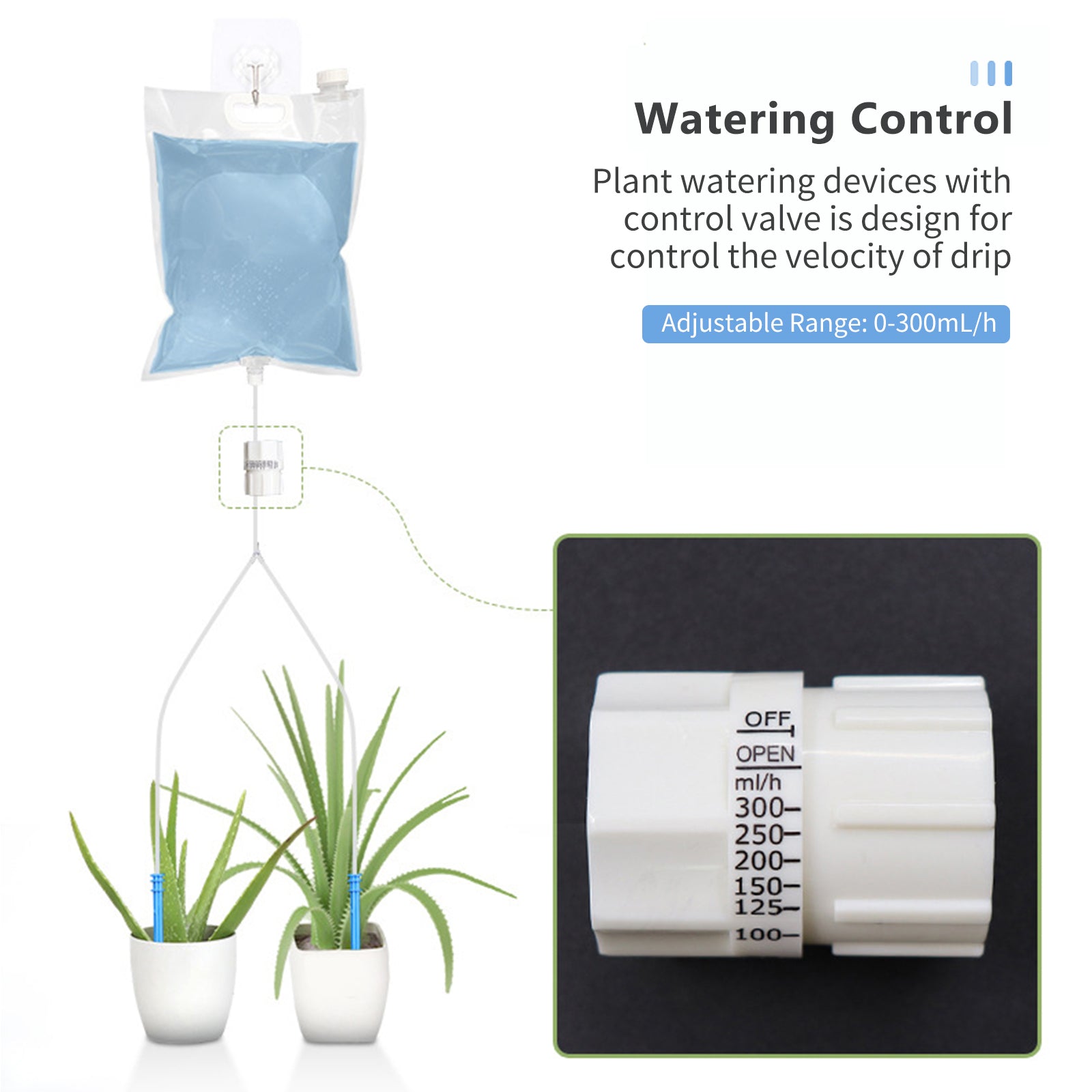 2L Automatic Plant Waterer Potted Flower Self Watering Devices Double Slow Release Irrigation Stake Drip Irrigation Kit System For Outdoor Indoor Plants