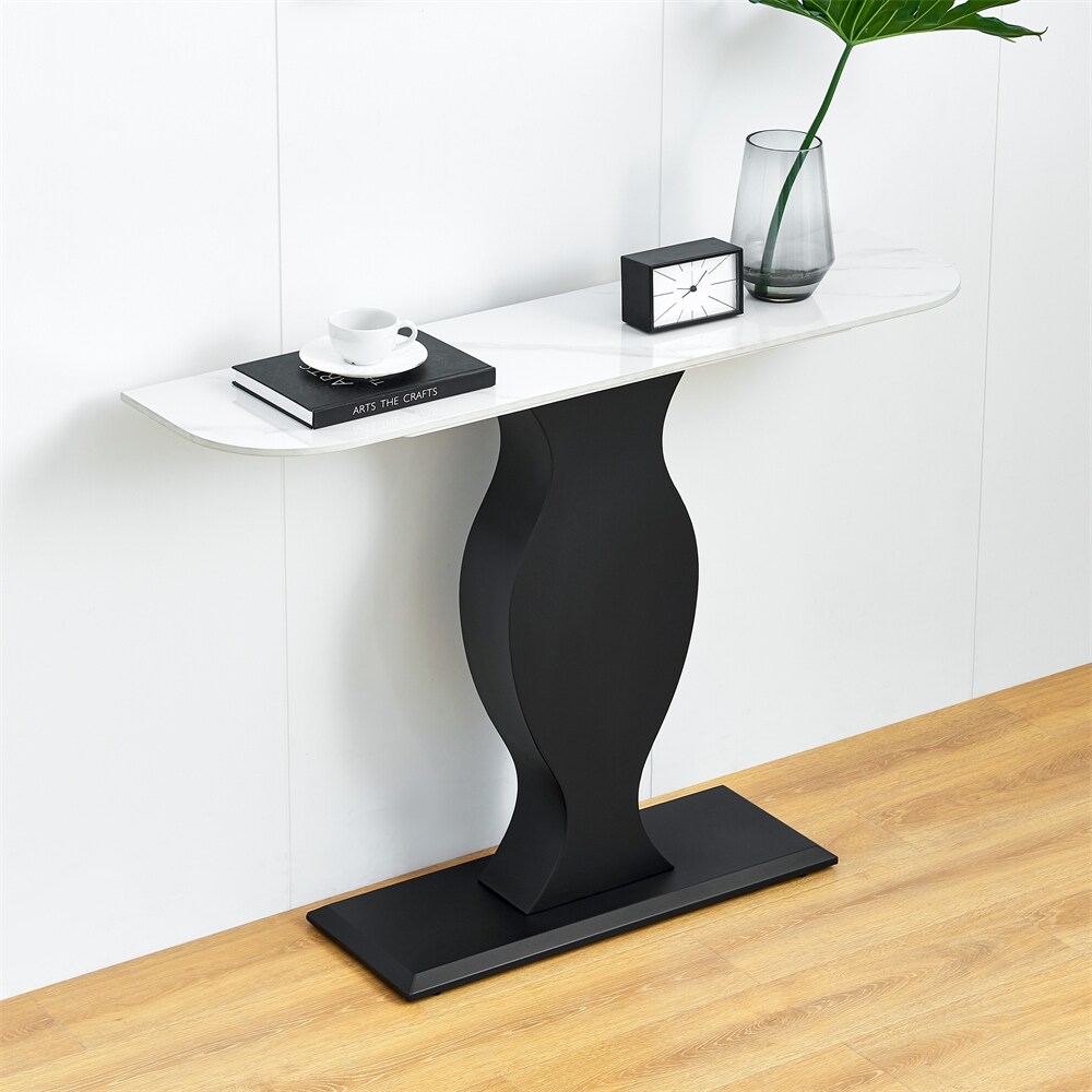 Console Table  Exquisite Shape Design w/ Adjustable Foot Pads