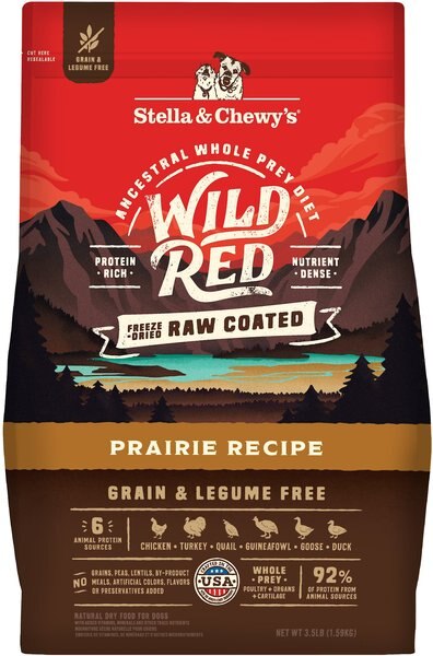 Stella and Chewy's Wild Red Raw Coated Kibble Grain-Free Prairie Recipe Dry Dog Food