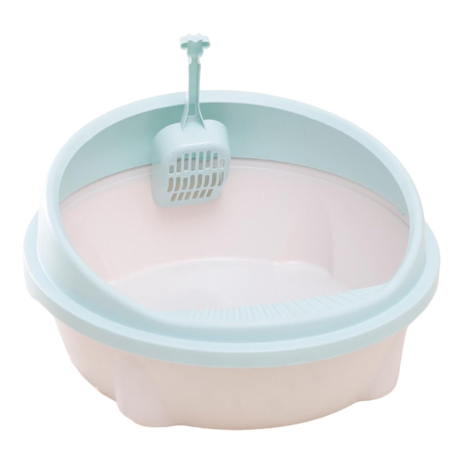 Cat Litter Box Portable High Sided Semi Enclosed Bedpan Cat Sandbox Cat Litter Container Privacy Kitten Toilet for Indoor Cats Cats Kittens green