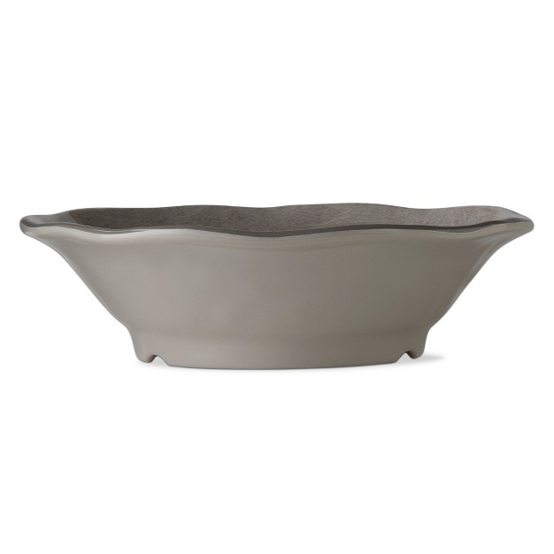 Tagltd 10 Oz 7 In Veranda Cracked Glazed Solid Gray Wavy Edge Melamine Serving Bowls 4 Pc Dishwasher Safe Indoor Outdoor