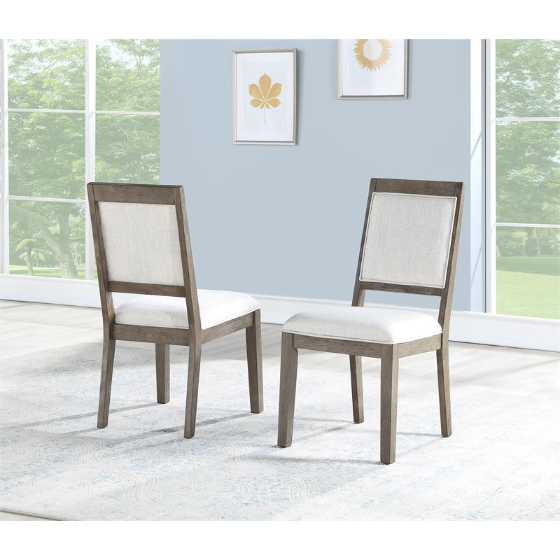 Steve Silver Molly Wood Side Chair in Washed Gray Oak Finish