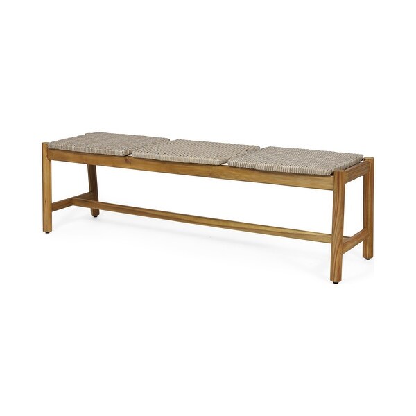 Cambria Wicker Bench by Christopher Knight Home