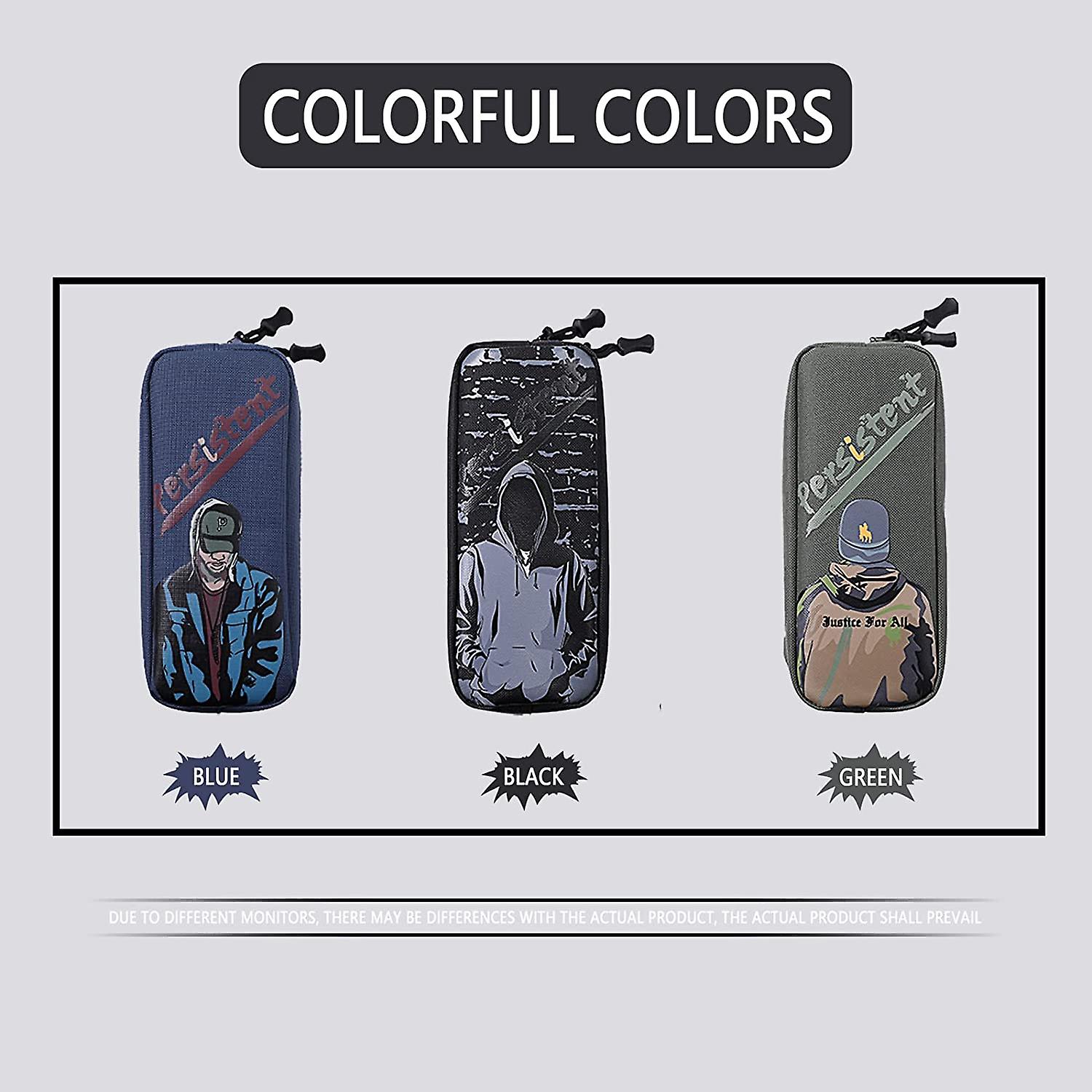 Fashion Boy Pencil Pouch Big Capacity Pencil Case， Pattern Printed On Canvas Storage Pouch Marker Pen Bag， Portable Travel Storage Box Desk Office Org