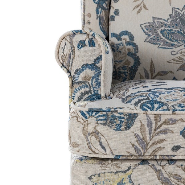 Epimethis Traditional Fabric Accent Armchair with Turned Legs Set of 2 by HULALA HOME