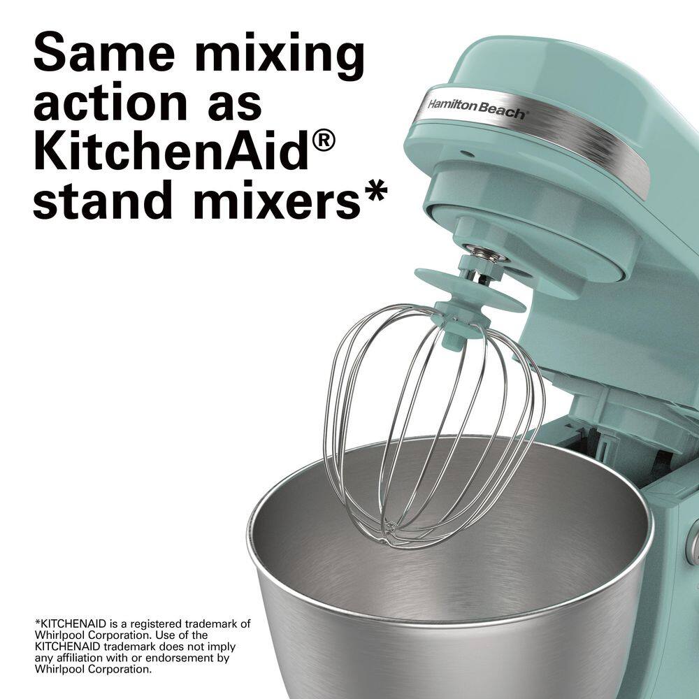 Hamilton Beach 4 Quart 7-Speed Aqua Stand Mixer with Tilt Head 63387