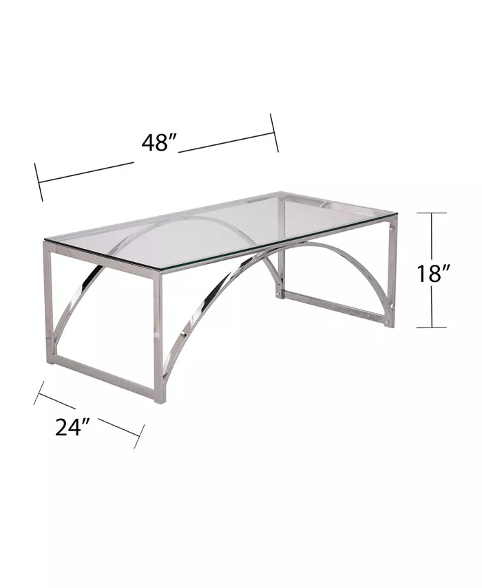 Southern Enterprises Arabelle Glass Top Cocktail Table