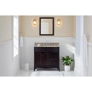 Home Decorators Collection Henfield 37 in. W x 35 in. H x 22-12 in. D Vanity in Espresso with Granite Vanity Top in Cream with White Basin MD-V1201