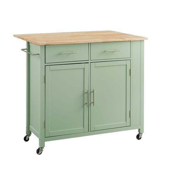 Savannah Wood Top Drop Leaf Kitchen Island/Cart