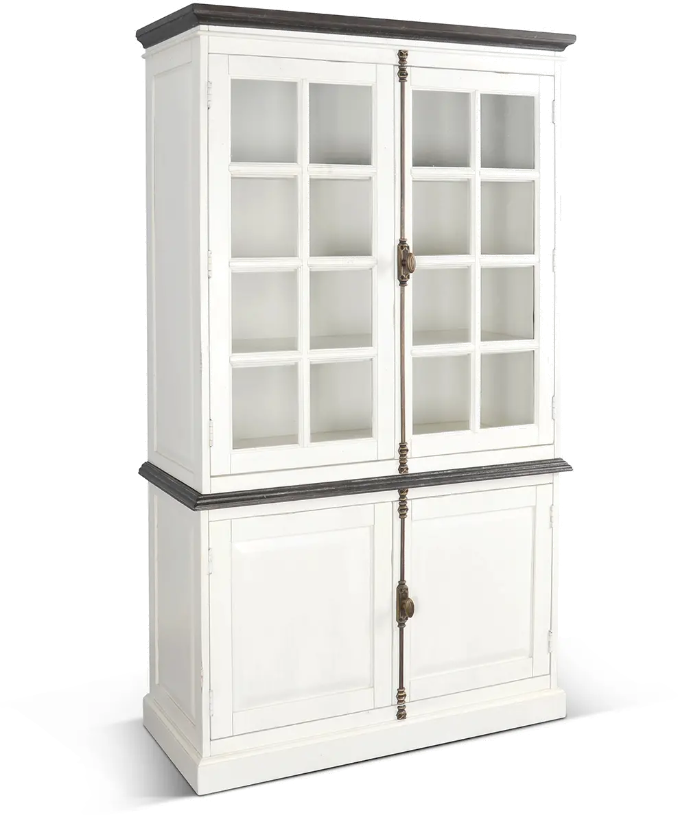 Bourbon White Display Cabinet