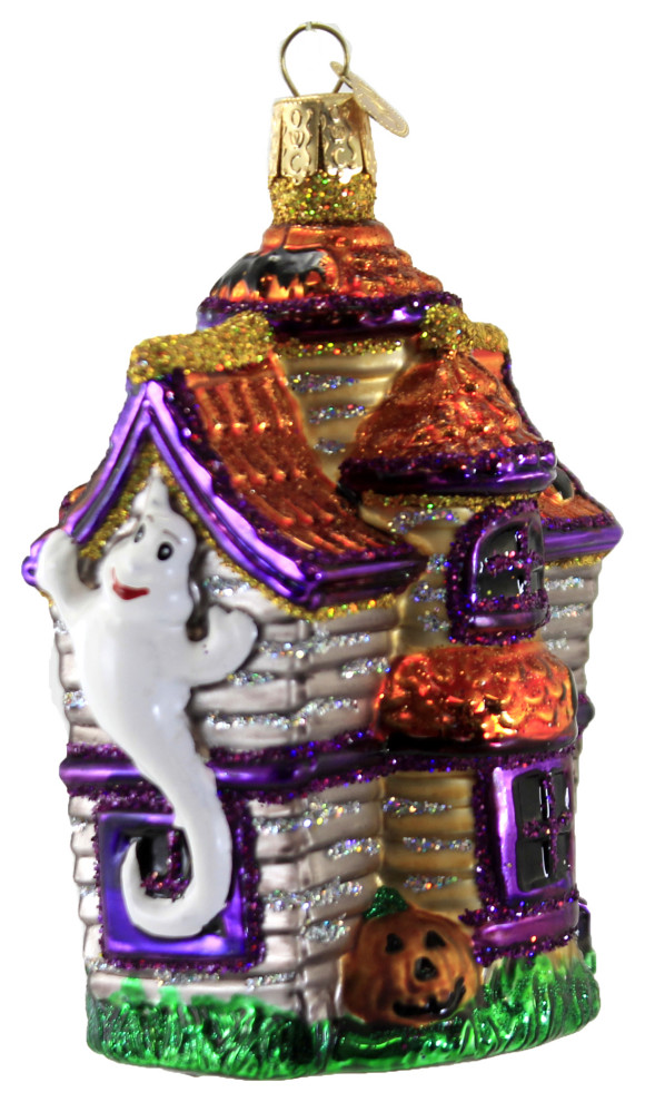 Old World Christmas Haunted House. Glass Halloween Mansion 26038   Christmas Ornaments   by Story Book Kids Inc  Houzz