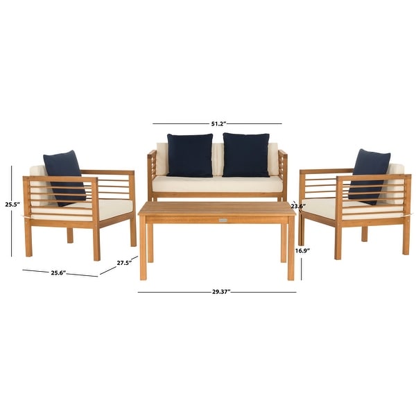 SAFAVIEH Outdoor Living Alda 4piece Set with Accent Pillows