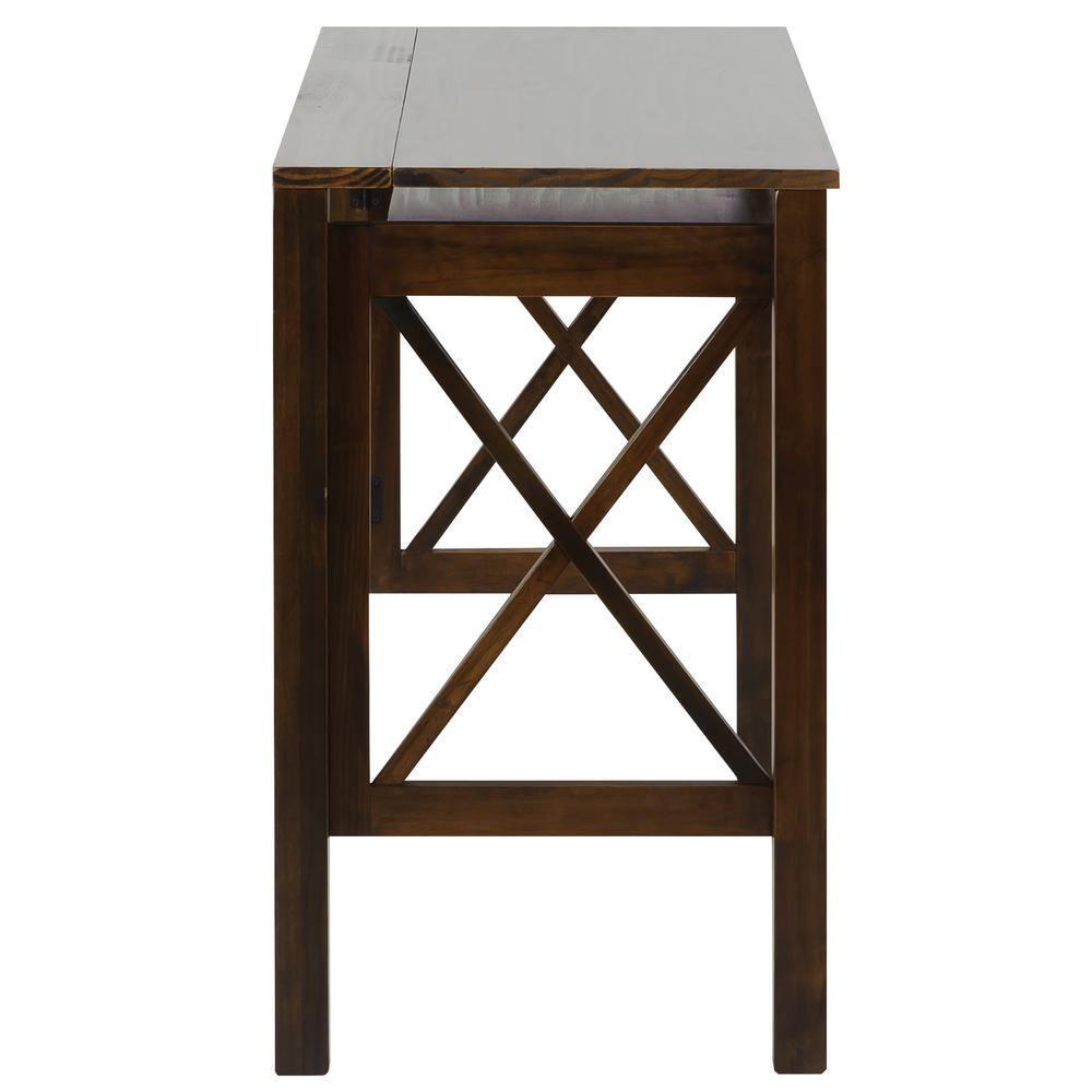 Casual Home X-Design Warm Brown Folding Desk with Pull-Out 533-34