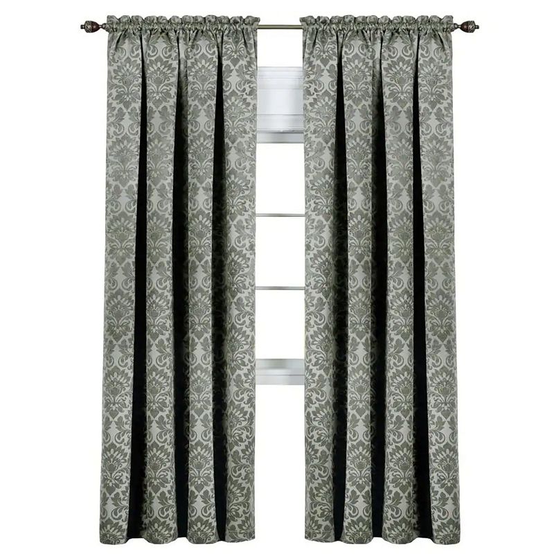 Kate Aurora Royal Living 2 Piece Rod Pocket Damask Design Light Filtering Curtain Panels