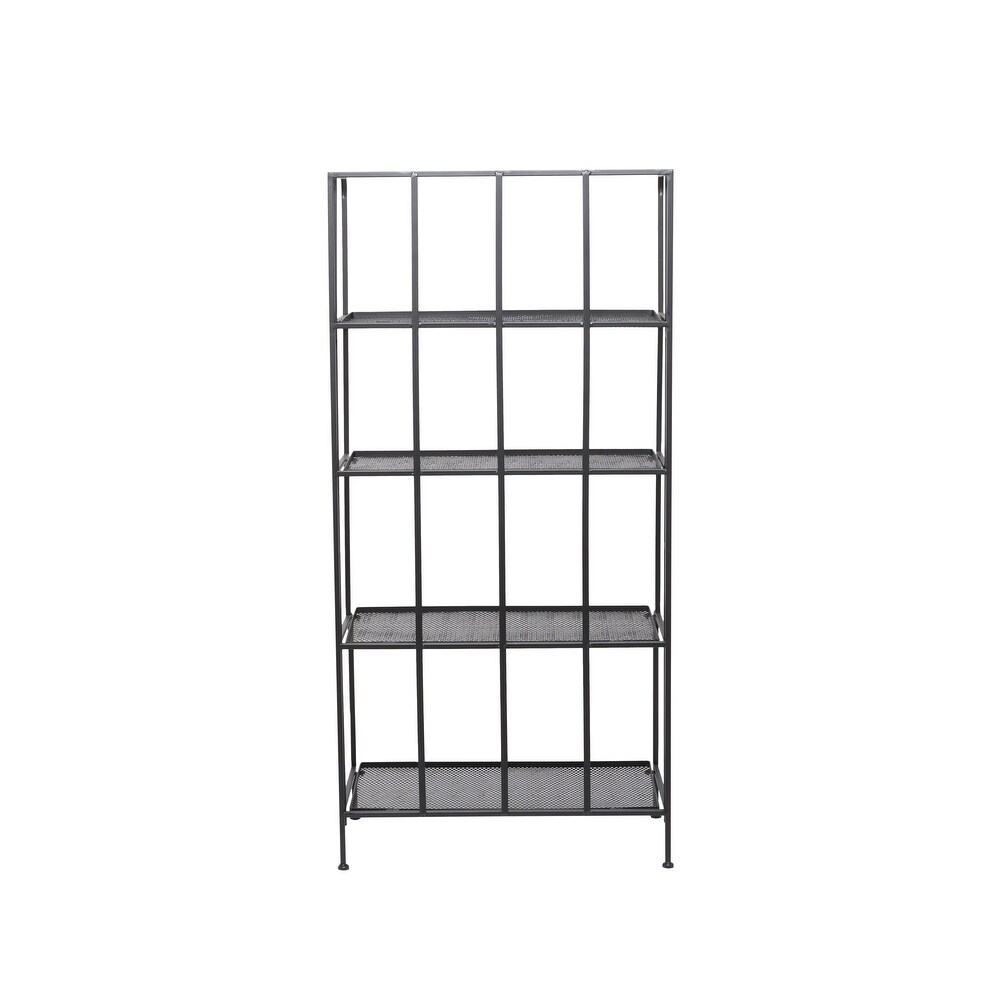 Black Iron Contemporary Bakers Rack   24 x 13 x 49