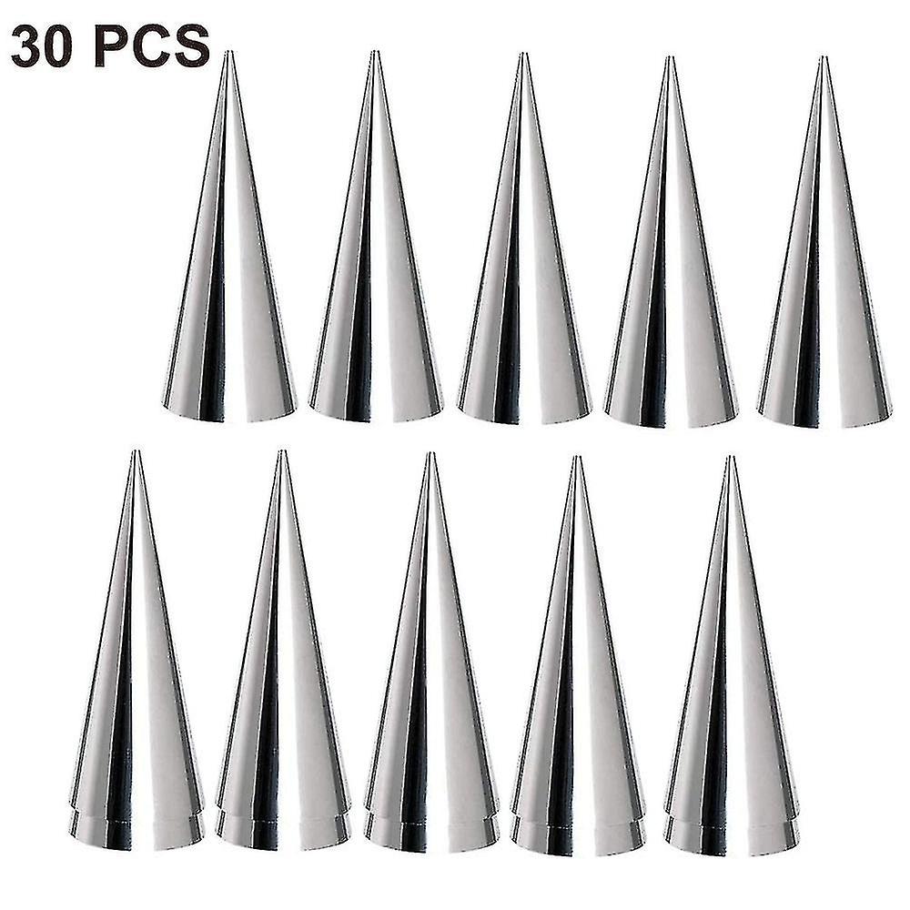 30pcs Stainless Steel Screw Croissant Mold， Conical Tube Cone Roll Moulds Spiral Pastry Cream Horn Cake Bread Mold