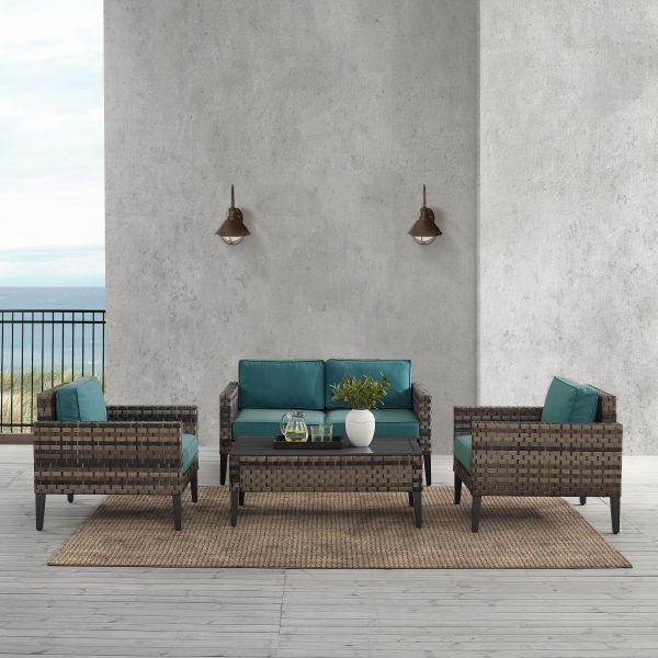 Prescott 4Pc Outdoor Wicker Conversation Set