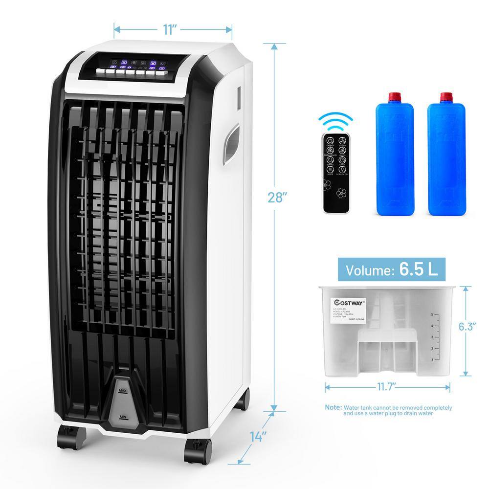 Gymax Portable Air Conditioner Air Evaporative Cooler Fan with Remote Control Casters Home Office GYMHD0097