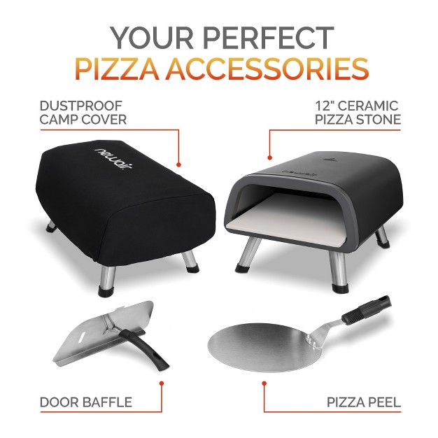 Portable Electric Indoor And Outdoor Pizza Oven With Accessory Kit Temperature Control Knob 1850w Dual heating Elements Foldable Legs