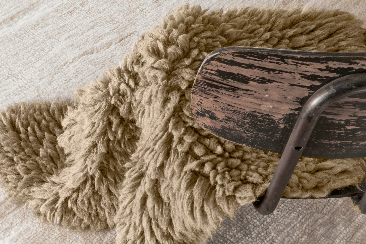 Sheep Beige Woolly Rug