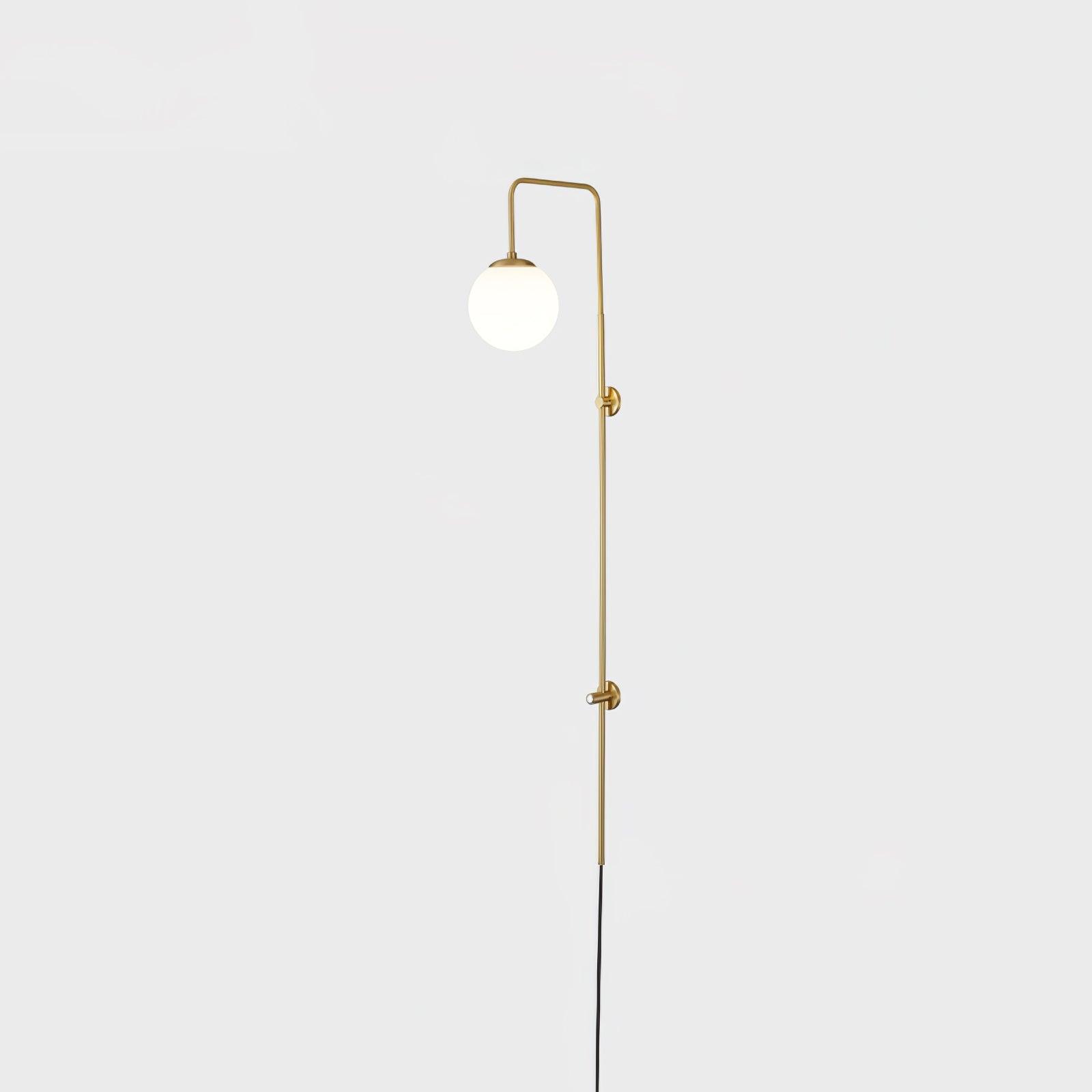 Globe Brass Plug-in Wall Sconce