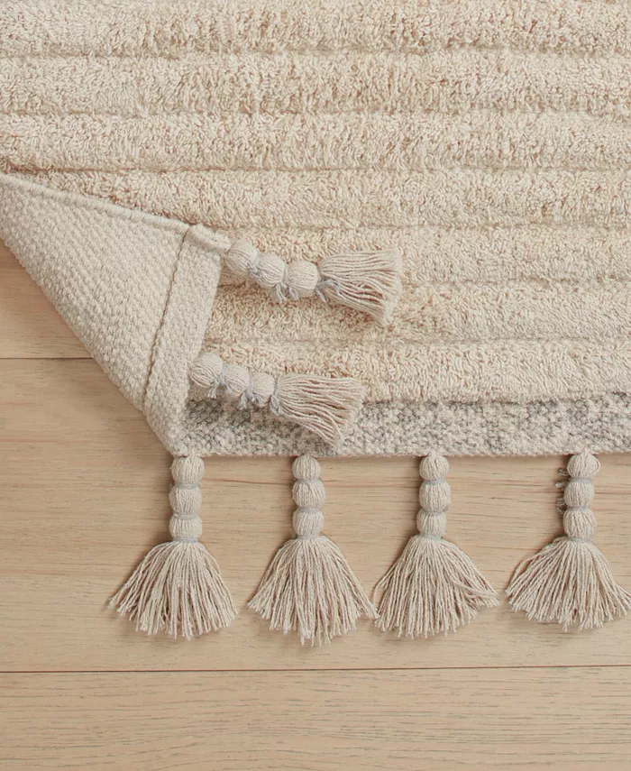 Lucky Brand Overtufted Cotton Fringe Bath Rug 17 x 32