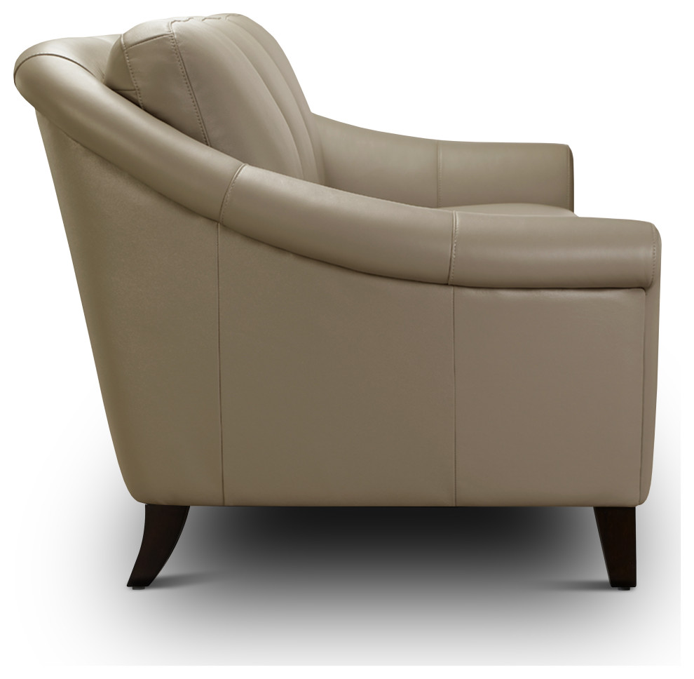 Sienna Genuine Leather Midcentury Modern Loveseat   Midcentury   Loveseats   by Hello Sofa Home  Houzz