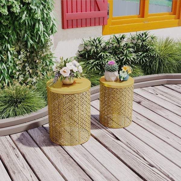 Nesting Side Table Set of 2 Accent Table Garden Modern End Table