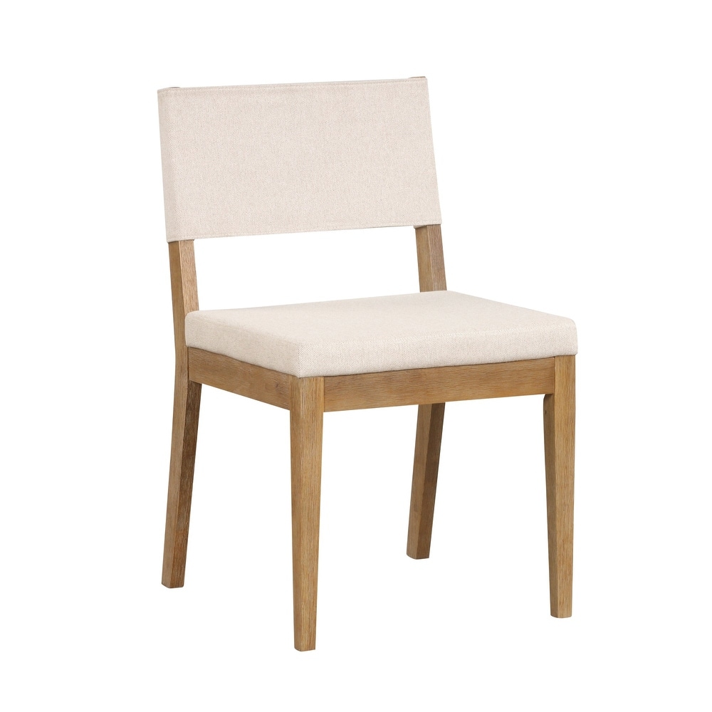 Linus Modern Upholstered Dining Chair  Solid Rubberwood Legs