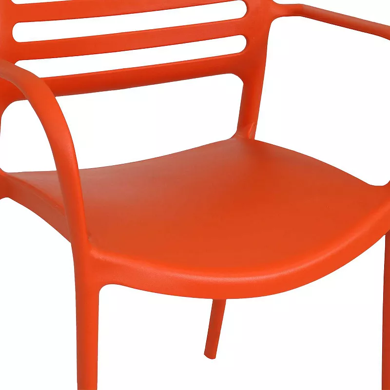 Sunnydaze Set Of 2 Astana Plastic Stacking Armchairs