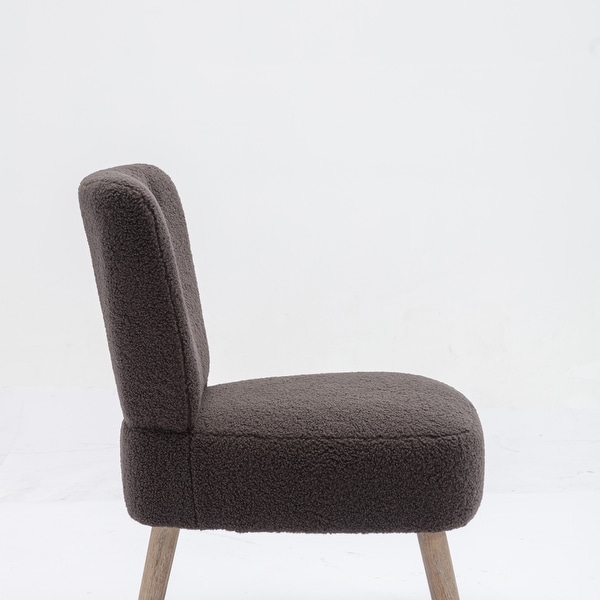 Kata Tufted Back Fabric Farmhouse Slipper Chair With Black Metal Legs