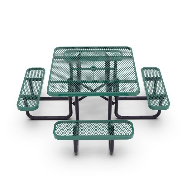 Commercial Grade Expanded Mesh Metal Outdoor Picnic Table