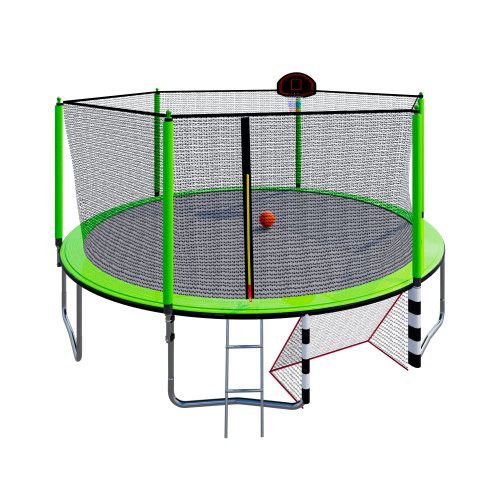 16FT Trampoline with Basketball Hoop pump and Ladd...