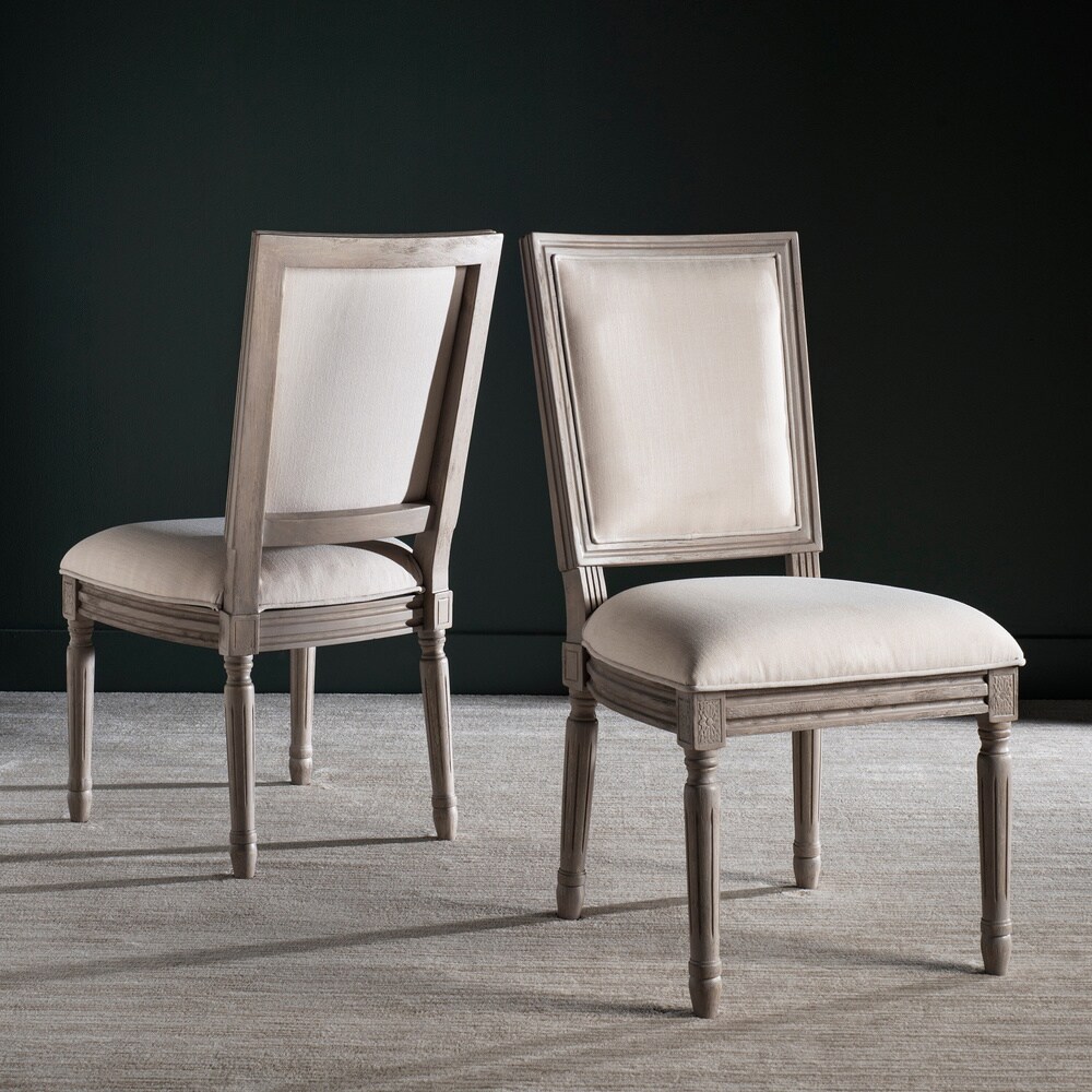 SAFAVIEH Dining Buchanan Light Beige Rectangular Dining Chair (Set of 2)   19\