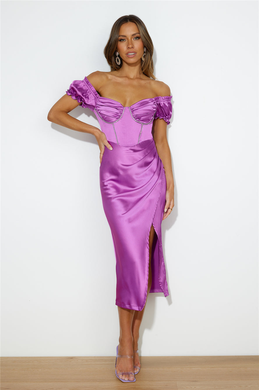 Trying To Impress Midi Dress Purple