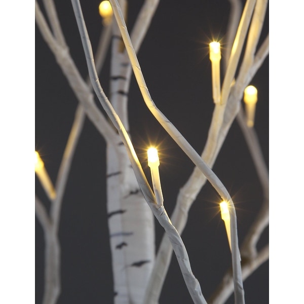 8FT Lighted Tree，132 LED Lighted Birch Tree for Decoration，Home Patio Wedding Festival Christmas Decor，Warm White